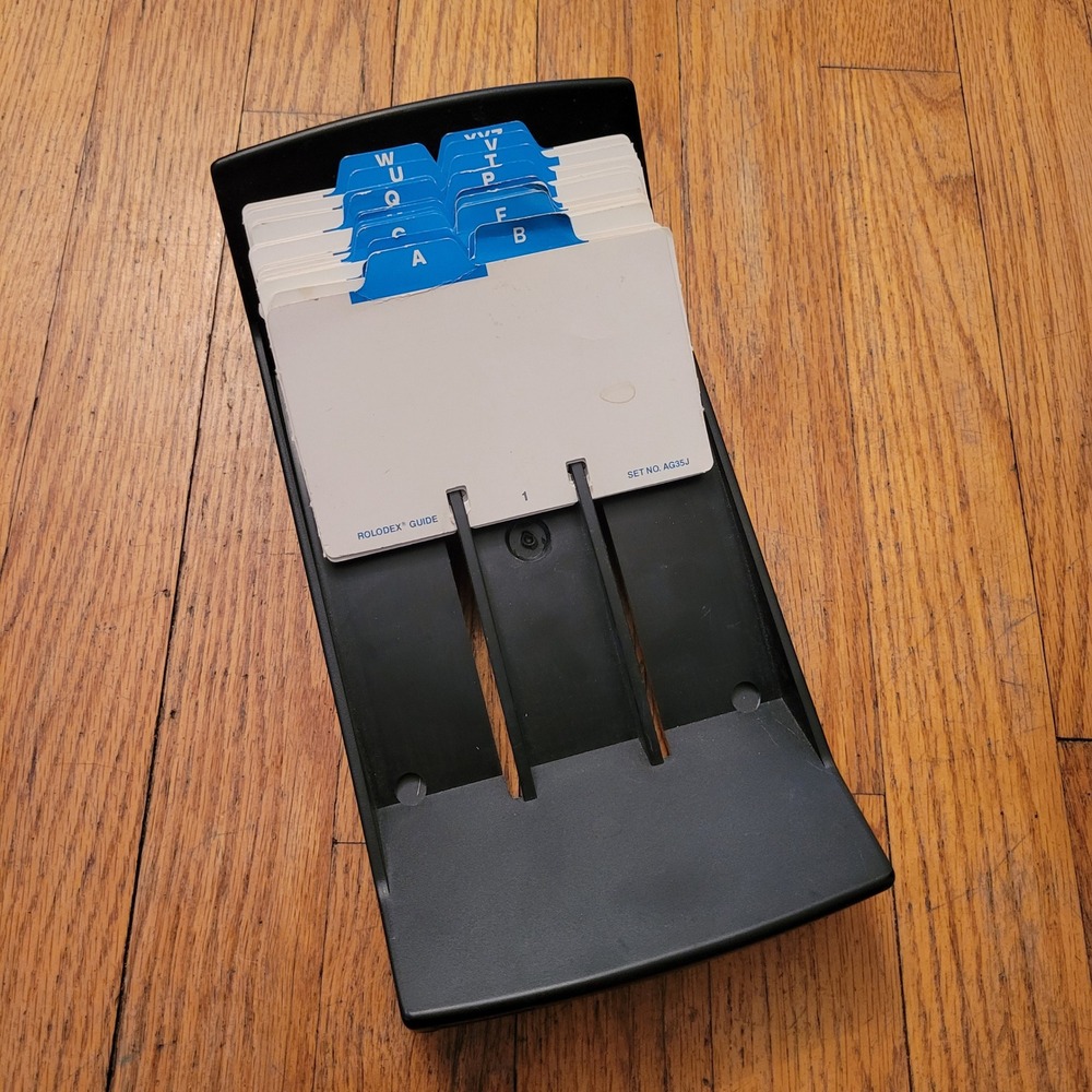 Rolodex Card File Organizer Black NVIP-35 Vintage Office Memorydex Retro‎ USA